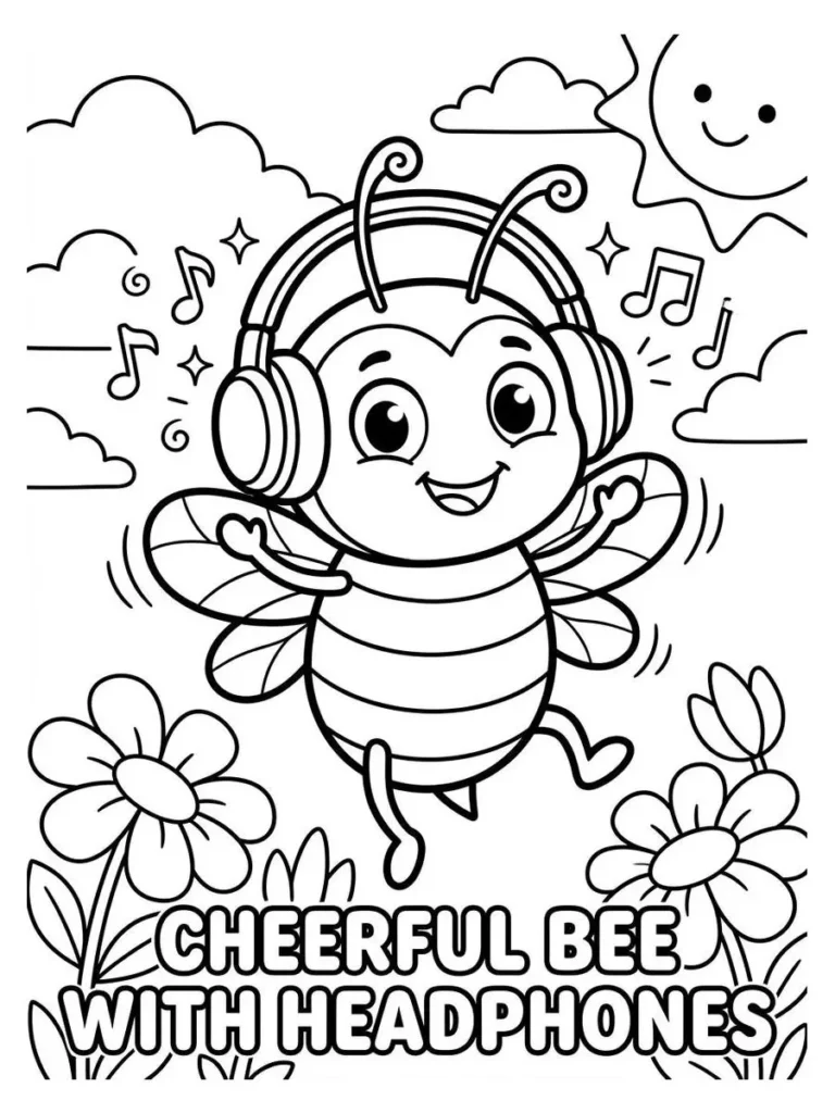 bee coloring page_1