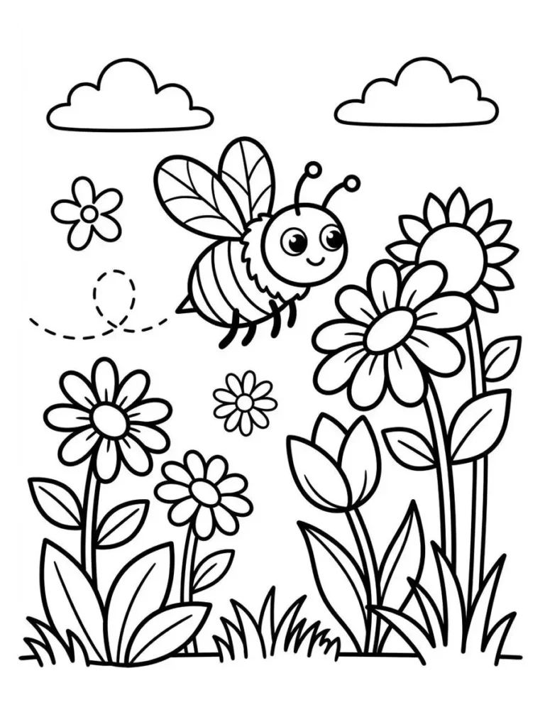bee coloring page_13