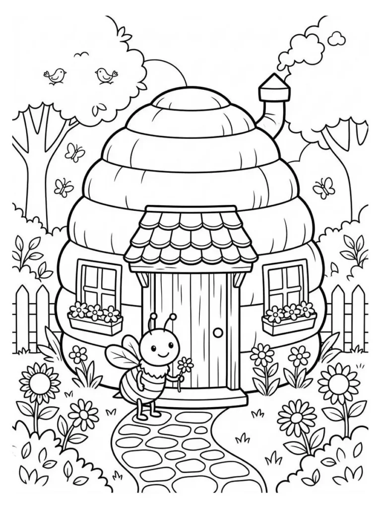 bee coloring page_16
