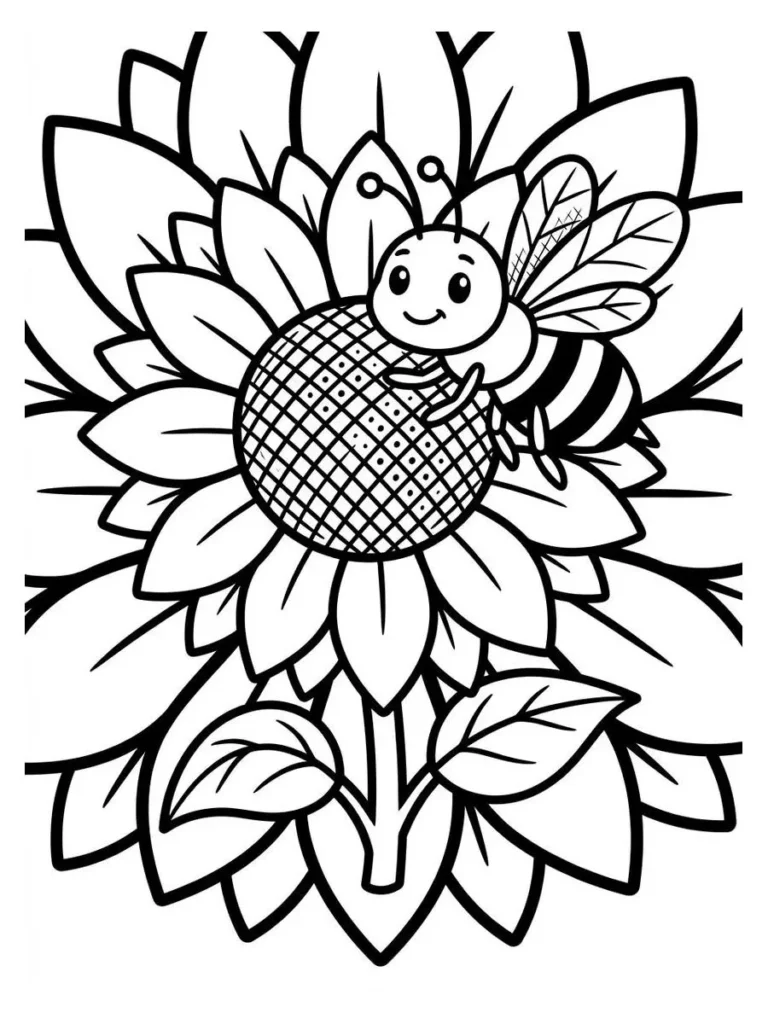 bee coloring page_19