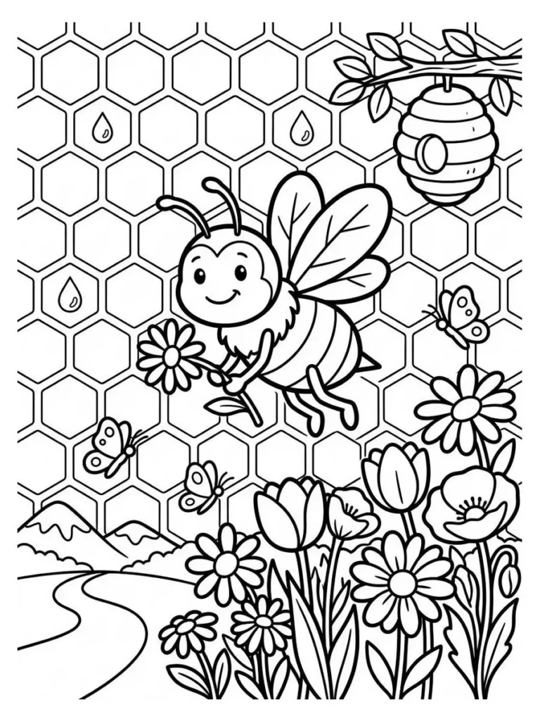 bee coloring page_2