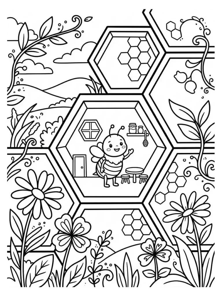 bee coloring page_20