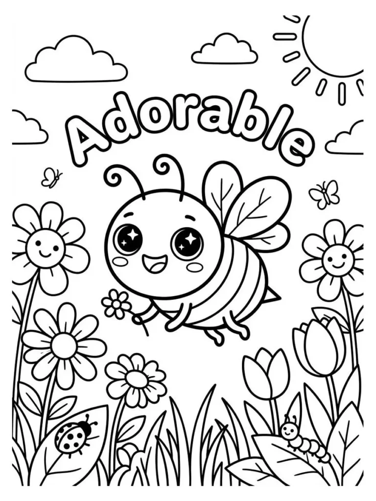 bee coloring page_21