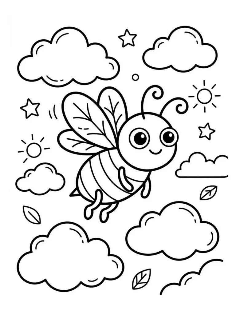 bee coloring page_24