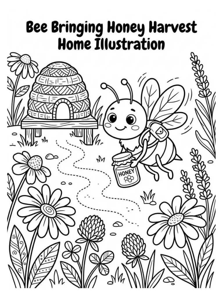 bee coloring page_25