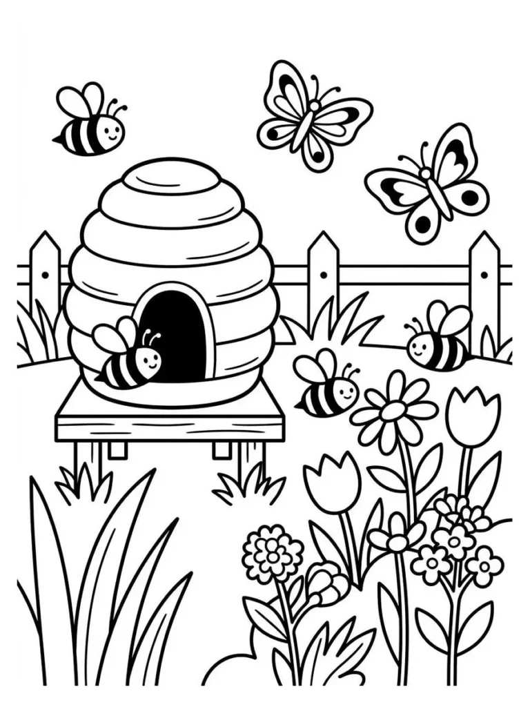 bee coloring page_26