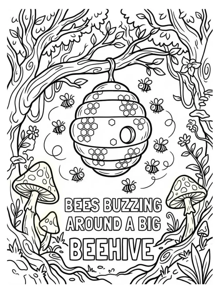 bee coloring page_27