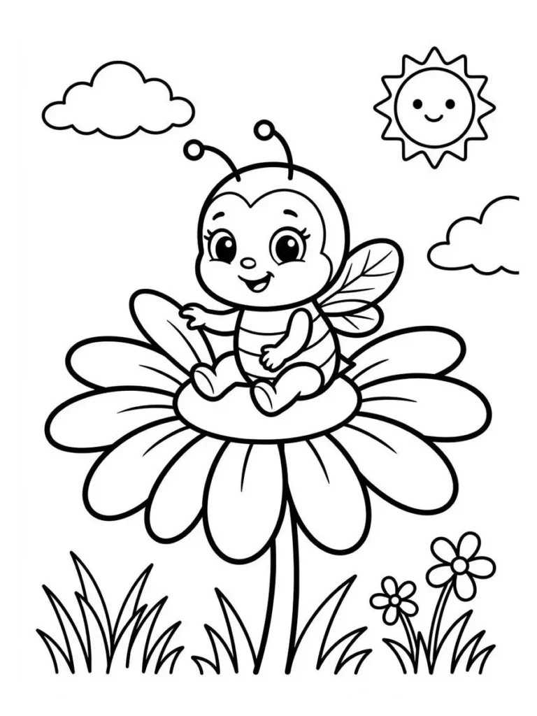 bee coloring page_28
