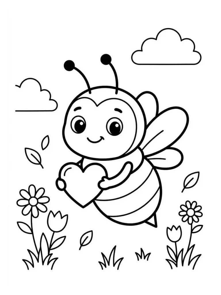 bee coloring page_29