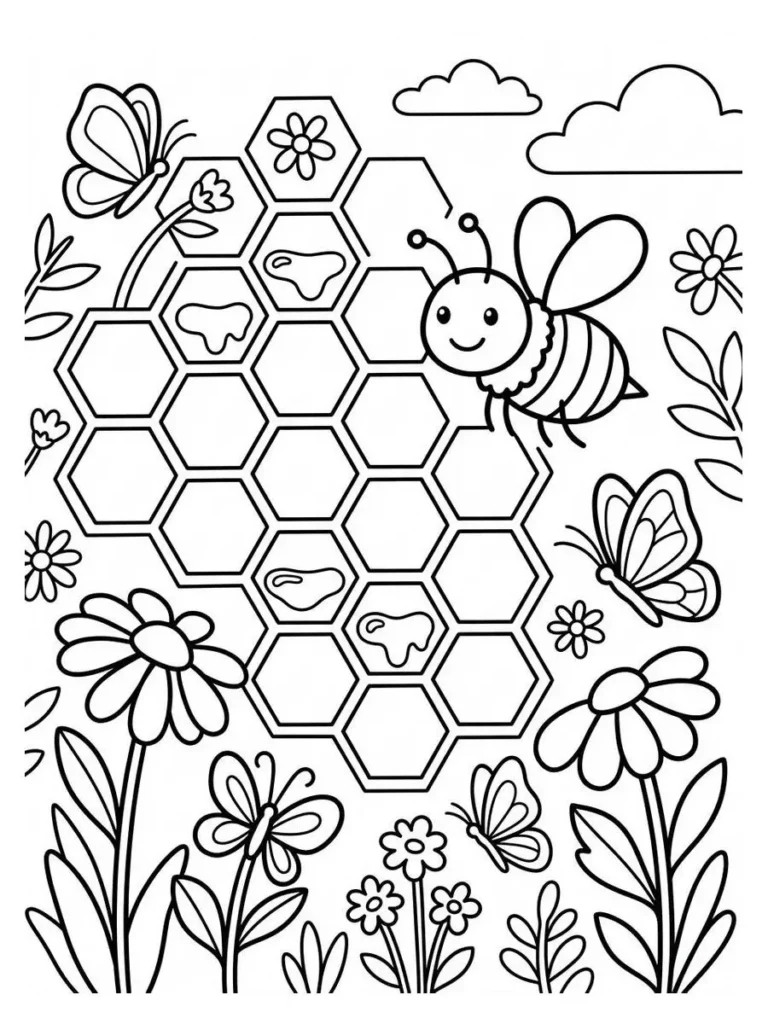 bee coloring page_3