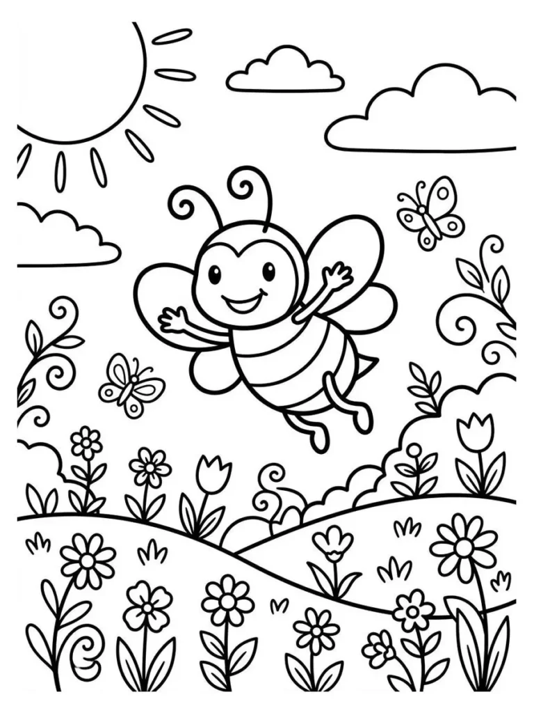 bee coloring page_35