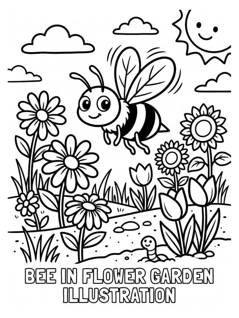 bee coloring page_7