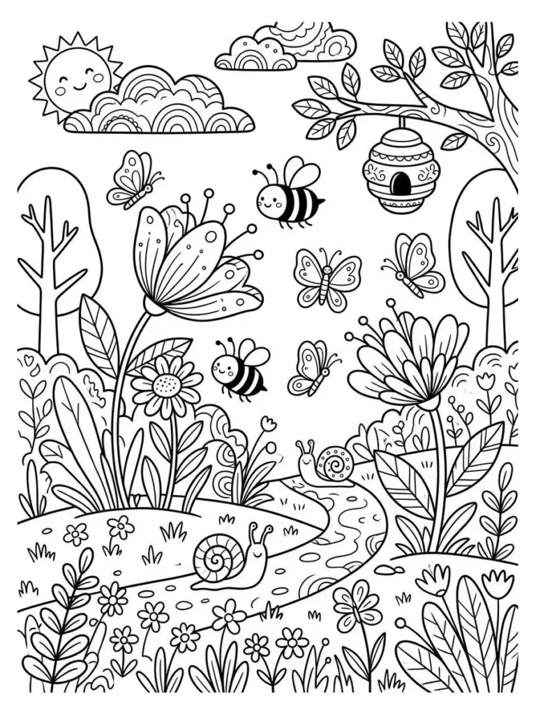 bee coloring page_8