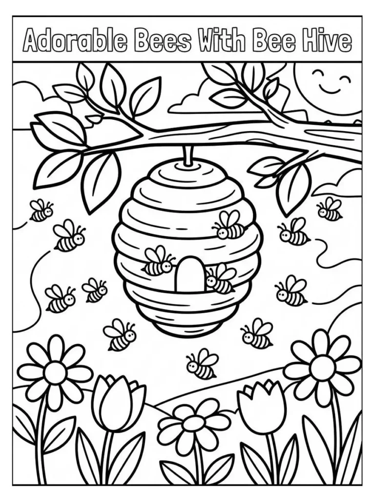 bee coloring page_9