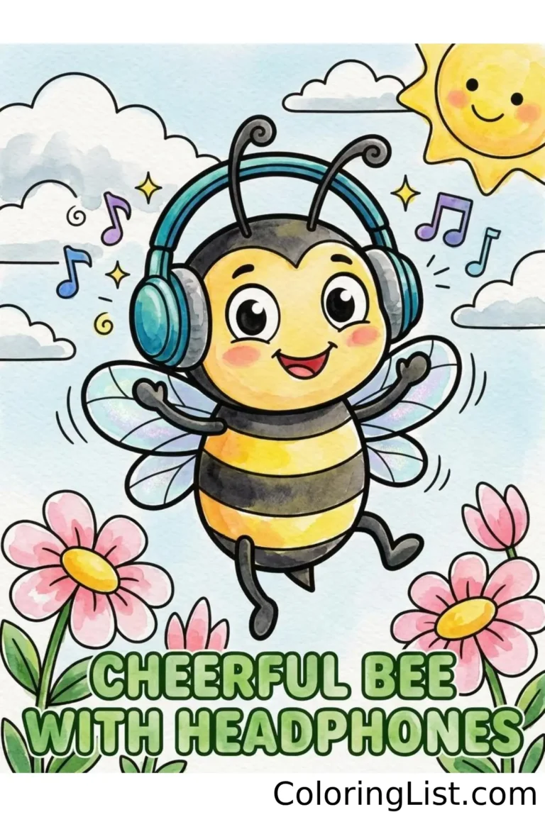 bee coloring page featured image